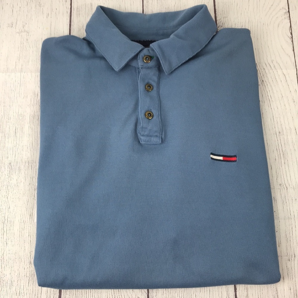 Vintage 90's TOMMY JEANS Men's Embroidered Logo Polo Short Sleeve Shirt